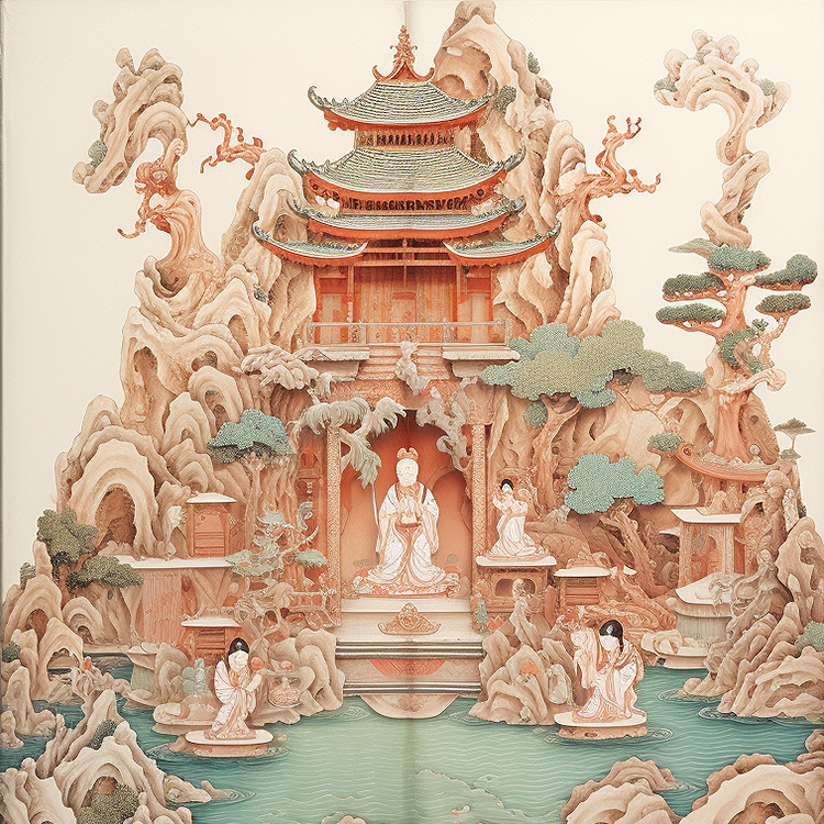 装饰画敦煌壁画画册花纹